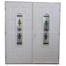 Fangda porta de entrada de metal de vidro duplo, porta de entrada dupla de metal